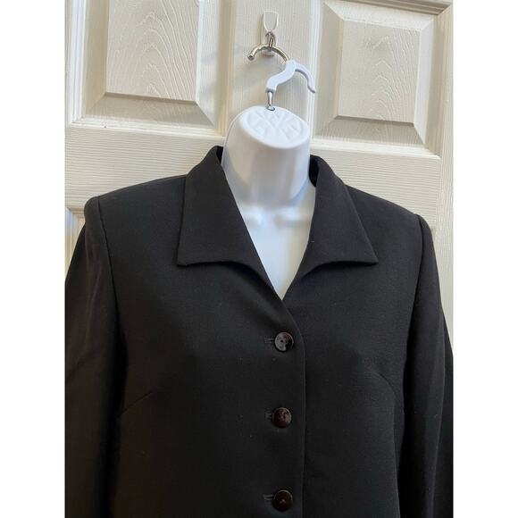 Vintage Pendleton Black Virgin Wool Shoulder Pads Boxy Crop Blazer Size 6 USA - Picture 5 of 13